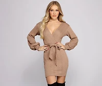 Cozy And Cute Cable Knit Mini Dress