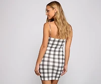 Preppy And Trendy Plaid Mini Dress