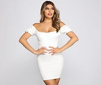 So Sweet Puff Sleeve Mini Dress