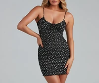 Floral Fever Ribbed Knit Mini Dress