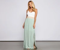Effortlessly Stunning Crochet Waist Maxi Dress