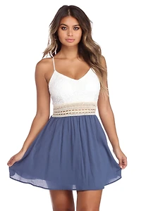 Crochet Lace Mini Dress