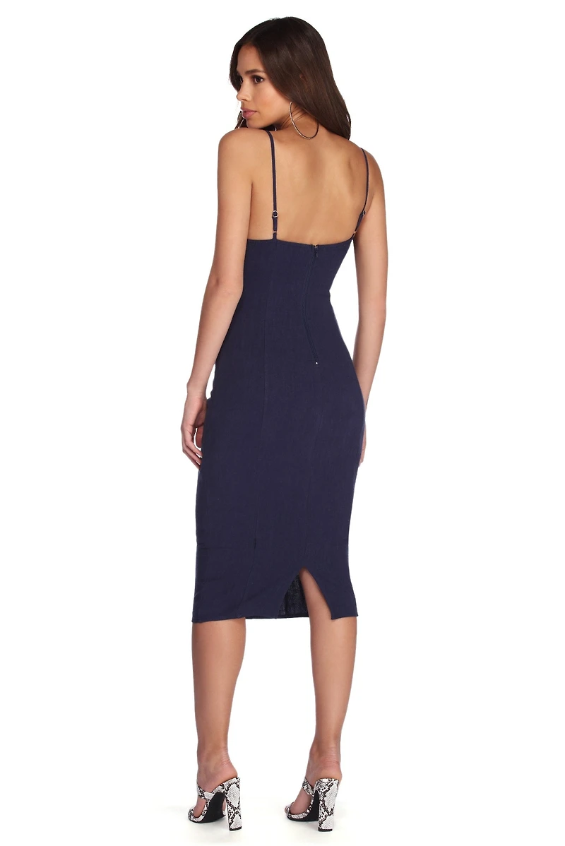 Linen Beauty Midi Dress
