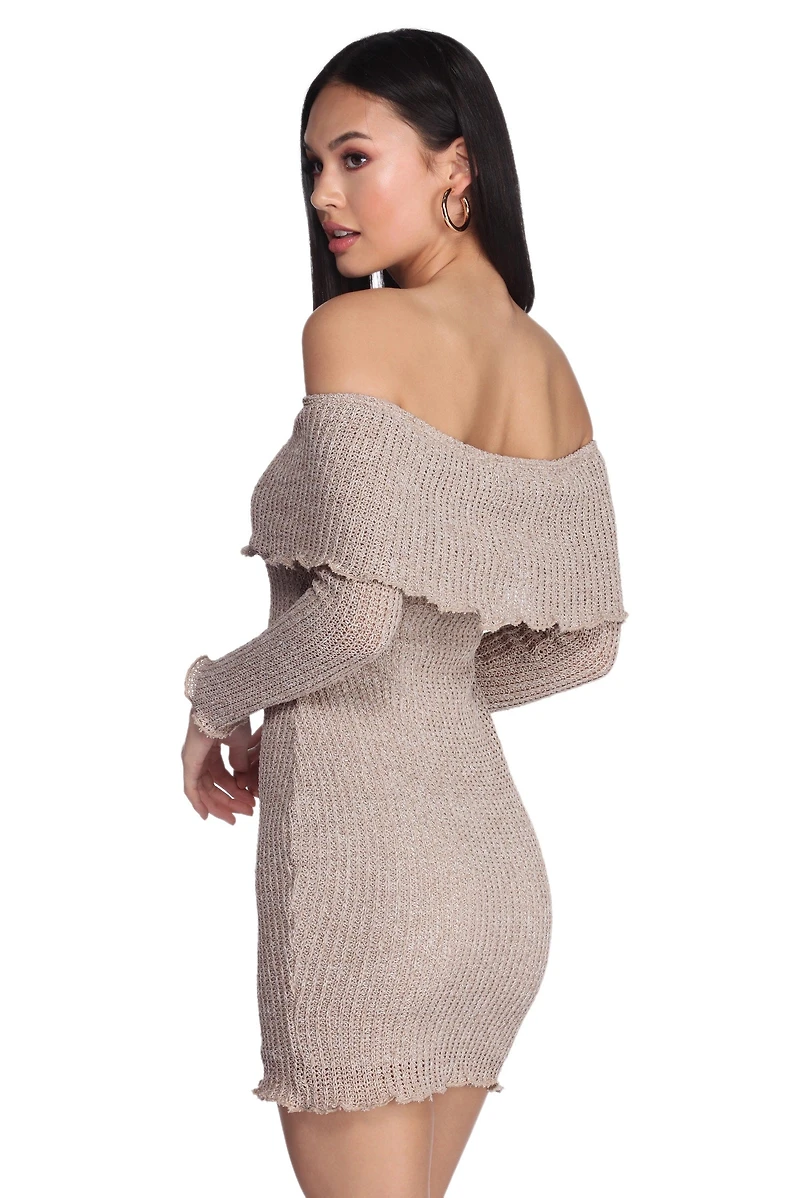 Cutie Cable Knit Mini Dress