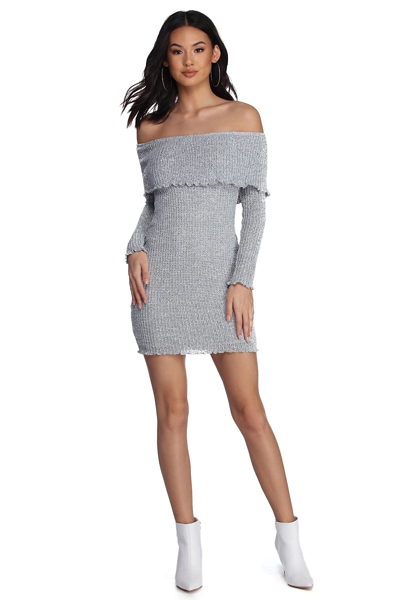 Cutie Cable Knit Mini Dress