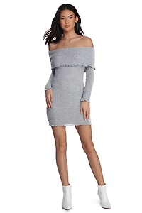 Cutie Cable Knit Mini Dress
