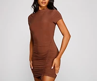 Own That Ruched Tie Bodycon Dress