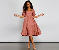 Sweet Beauty A-Line Midi Dress