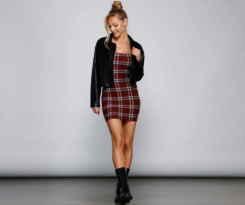 Pretty Plaid Mini Dress