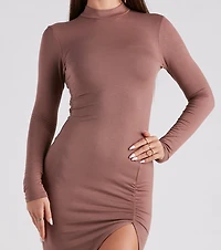 A Casual Slay Ruched Midi Dress