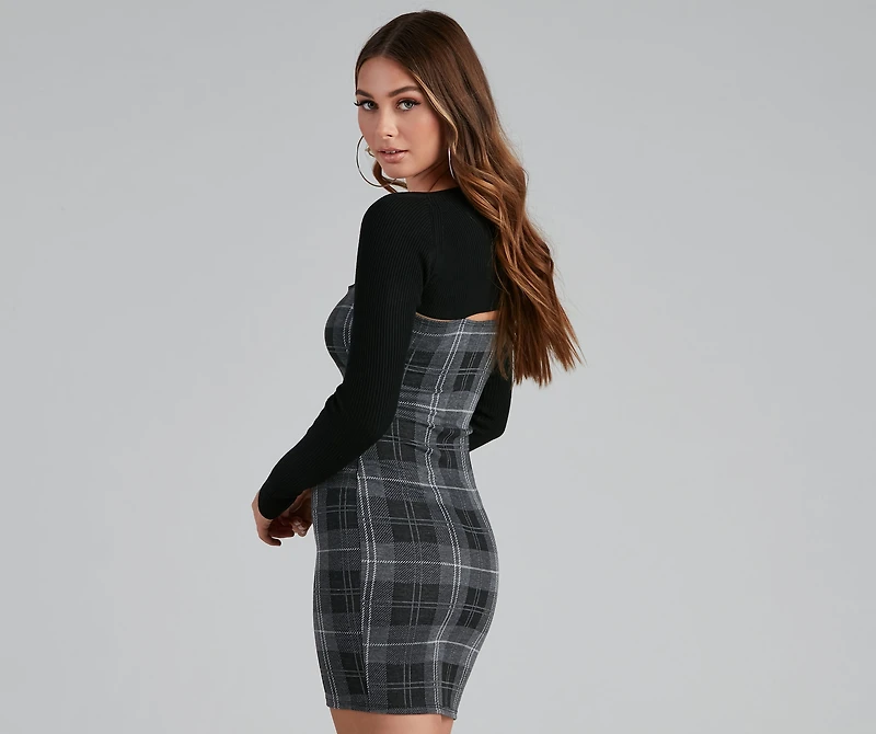 Plaid Perfect Sleeveless Mini Dress