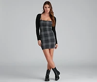 Plaid Perfect Sleeveless Mini Dress