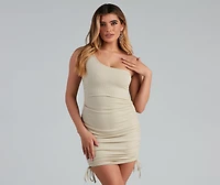 So Charmed One-Shoulder Ruched Dress
