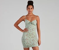 Idyllwild Floral Bust Tie Mini Dress