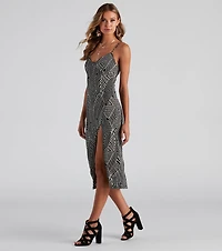 Call of The Wild Midi Slit Dress