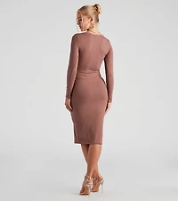 Step It Up Henley Knit Midi Dress