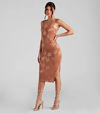 Style Goals Floral Mesh Midi Dress