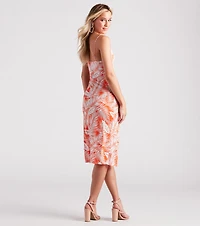 Somewhere Tropical V-Neck Midi Dress