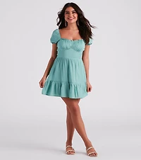 Sweet Like Honey Linen Skater Dress
