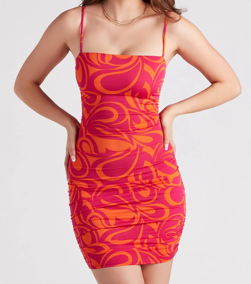 That 70s Chick Retro Print Mini Dress