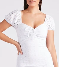 Dressing For Sunshine Eyelet Lace Mini Dress
