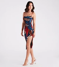 Time To Unwind Tropical Slit Midi Dress
