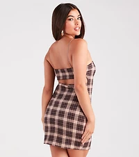 Check Me Out Plaid Bodycon Mini Dress