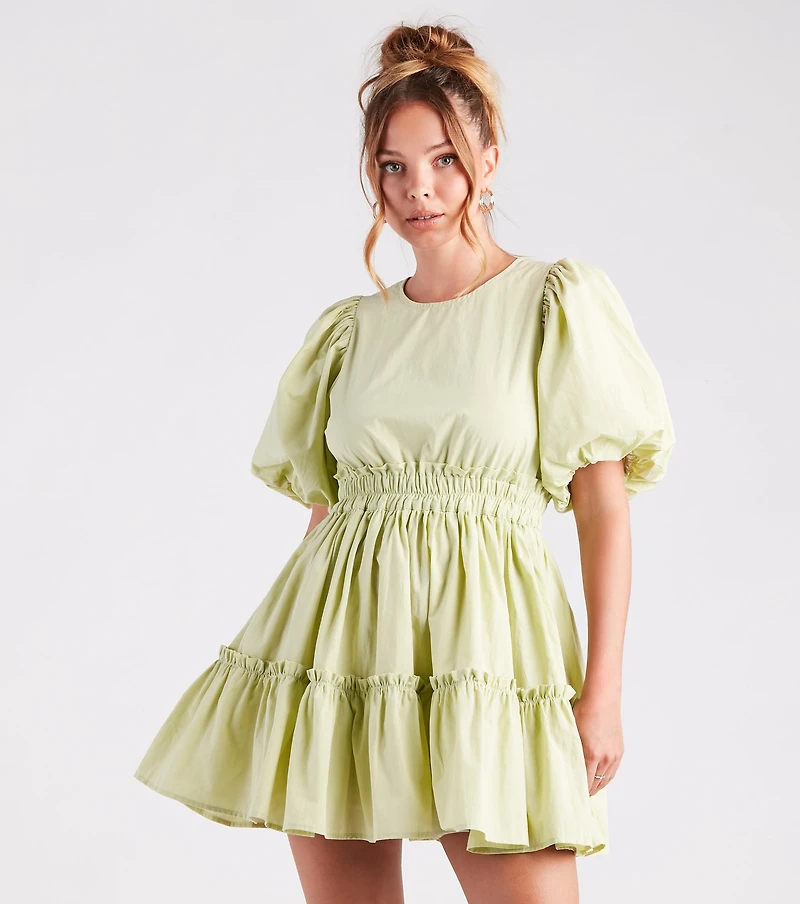 Summer Breeze Ruffled Cotton Skater Dress