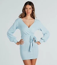All Things Cute Cable Knit Sweater Dress