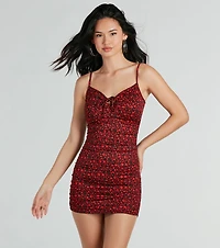 Flirty Floral Sweetheart Bodycon Mini Dress