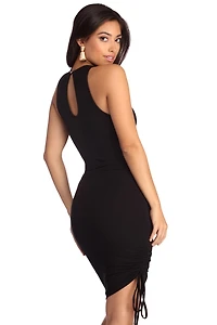 Ruche To My Side Midi Dress