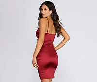 Sweetheart Satin Mini Dress