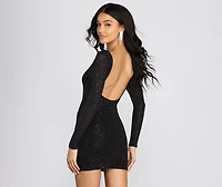Glitter Cutie Long Sleeve Mini Dress