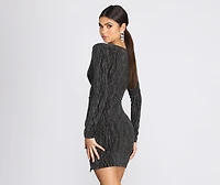 Metallic Marvel Knit Mini Dress