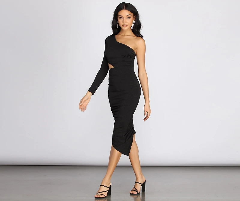 Pick A Side One Shoulder Mini Dress