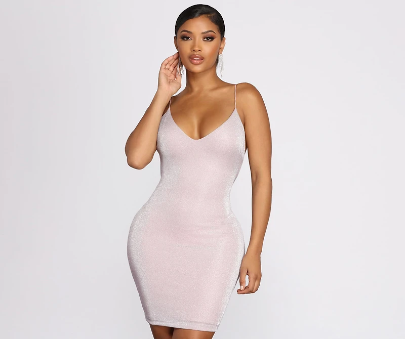 Sparkle & Shine Glitter Mini Dress