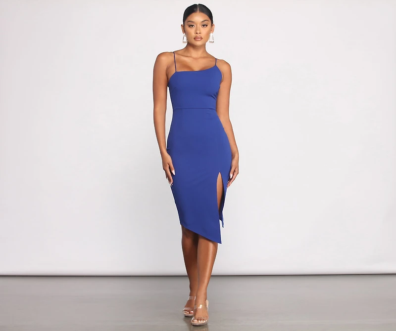 She's Got That Chic Style Crepe Midi Dress