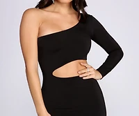 Cut Out For This One Shoulder Mini Dress