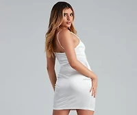 Picture Perfect Satin Mini Dress