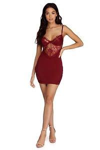 Tease Of Lace Bustier Dress