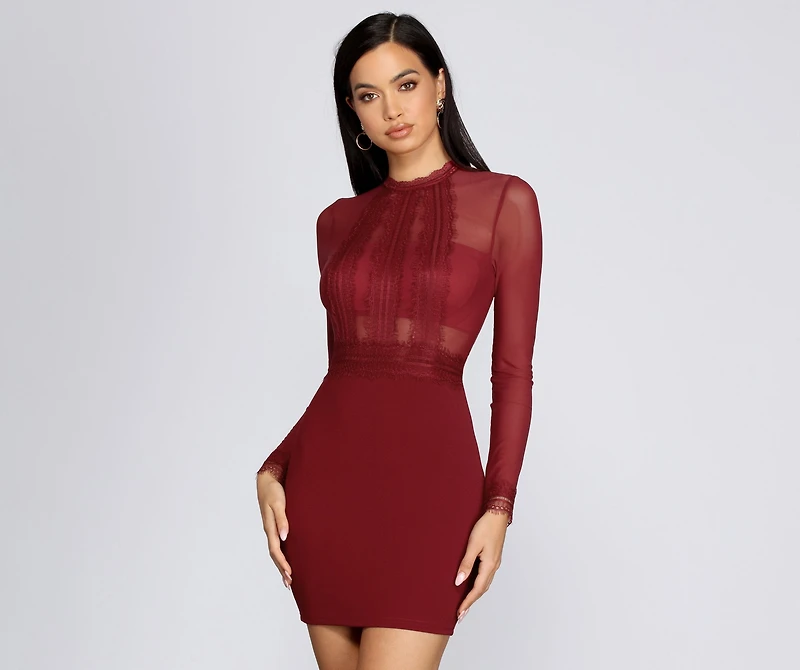 Too Royal Mesh Bodycon Dress