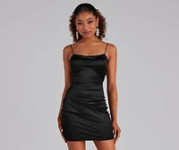 She's A Keeper Satin Mini Dress