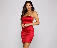 She's A Keeper Satin Mini Dress