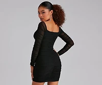 Flirty And Chic Mesh Mini Dress