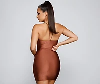 Major Headturner Halter Cutout Mini Dress