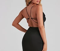 Chic Details Strappy Back Mini Dress