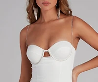 Timeless Glam Rhinestone Ponte Short Dress