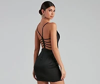 Caged Back Beauty Silk Mini Dress
