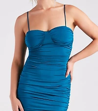 Be My Sweetheart Ruche Mini Dress