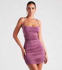 Dance Till Dawn Lace-Up Mini Dress